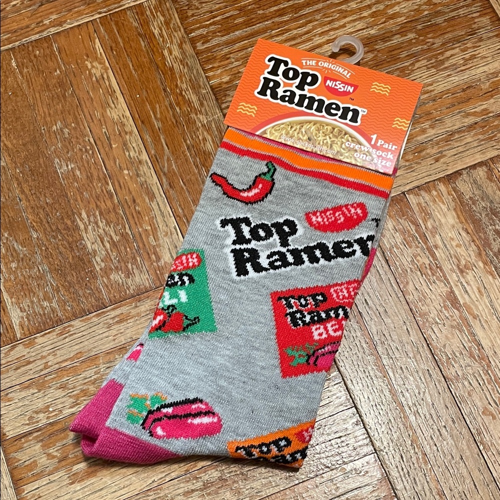 Nissin Top Ramen Gray and Colorful Casual Socks